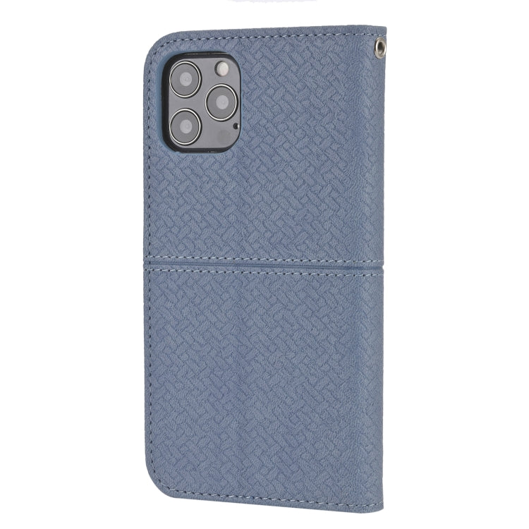 For iPhone 15 Pro Woven Texture Stitching Magnetic Leather Phone Case(Grey) - HoMEdemic™ 
