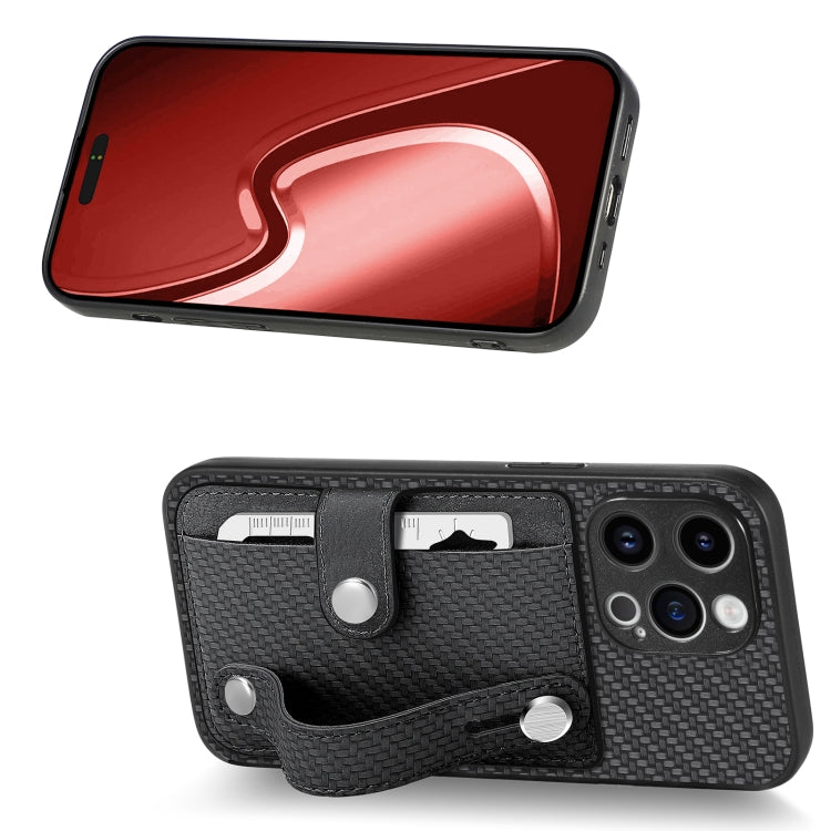 For iPhone 15 Pro Wristband Kickstand Card Wallet Back Phone Case with Tool Knife(Black) - HoMEdemic™ 