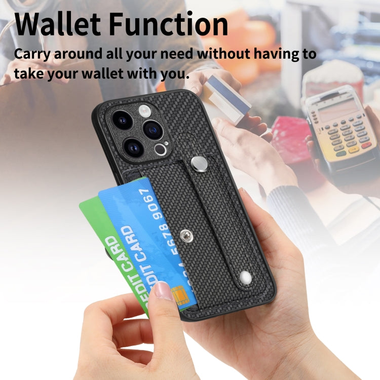 For iPhone 15 Pro Wristband Kickstand Card Wallet Back Phone Case with Tool Knife(Black) - HoMEdemic™ 