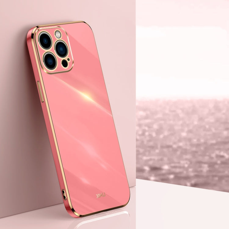 For iPhone 15 Pro XINLI Straight Edge 6D Electroplate TPU Phone Case(Hawthorn Red) - HoMEdemic™ 