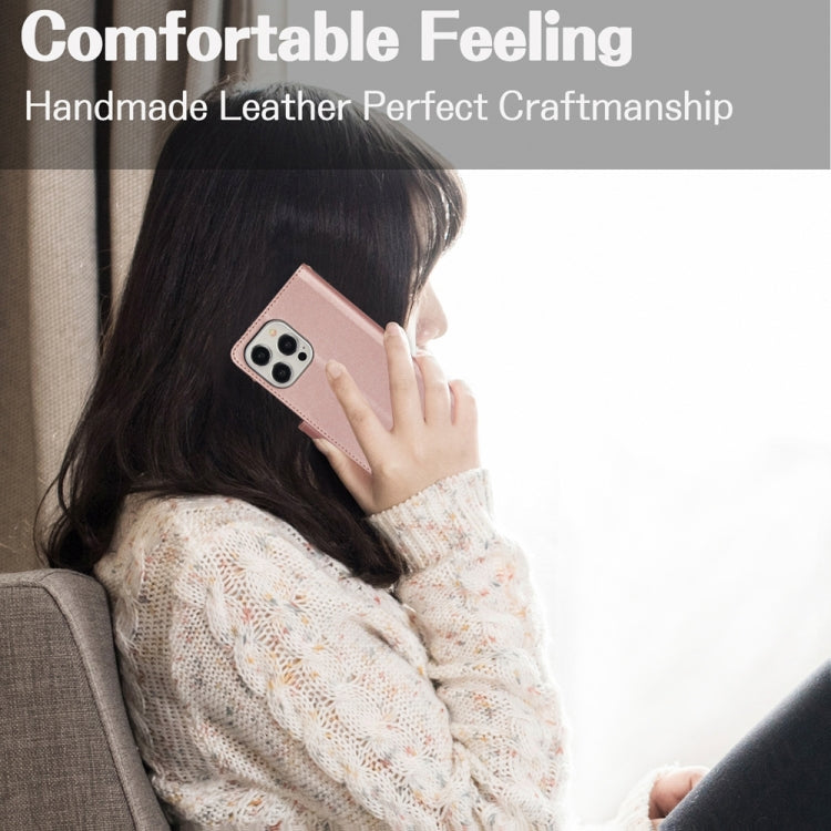 For iPhone 15 Pro YM016 Rhombic Zipper Card Wallet Leather Phone Case with Lanyard(Rose Gold) - HoMEdemic™ 