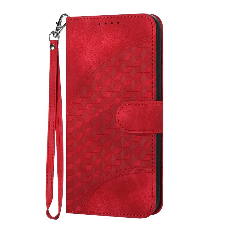 For iPhone 15 Pro YX0060 Elephant Head Embossed Phone Leather Case with Lanyard(Red) - HoMEdemic™ 