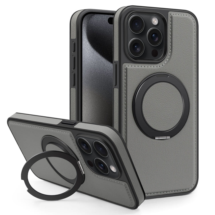 For iPhone 15 Pro Yashi 360 Degree Rotating MagSafe Bracket Phone Case(Grey) - HoMEdemic™ 