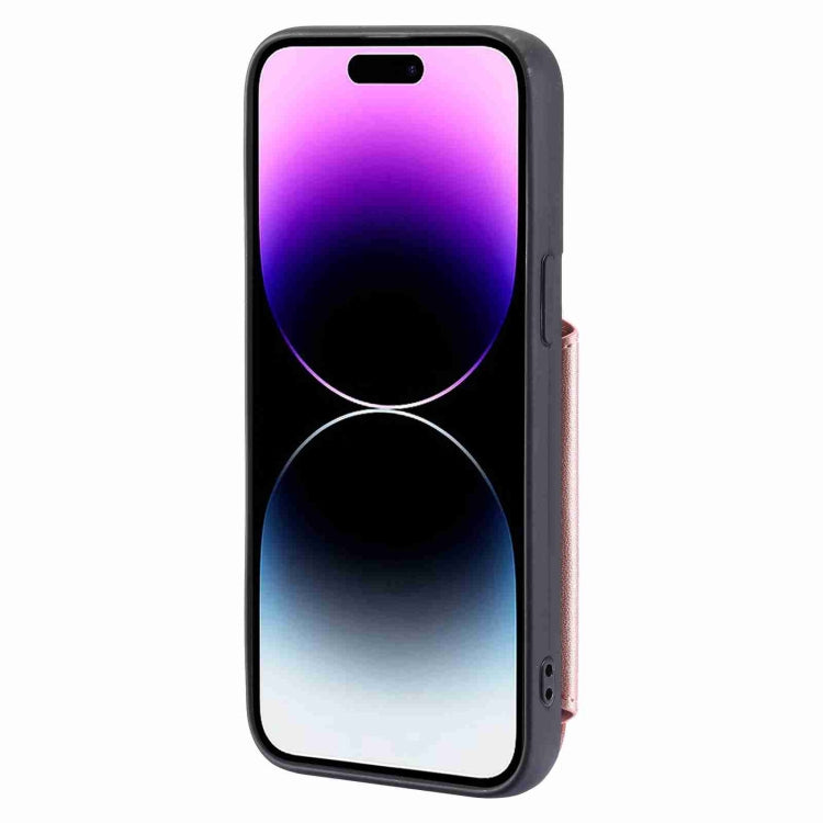 For iPhone 15 Pro Zipper Card Slots RFID Phone Case(Rose Gold) - HoMEdemic™ 