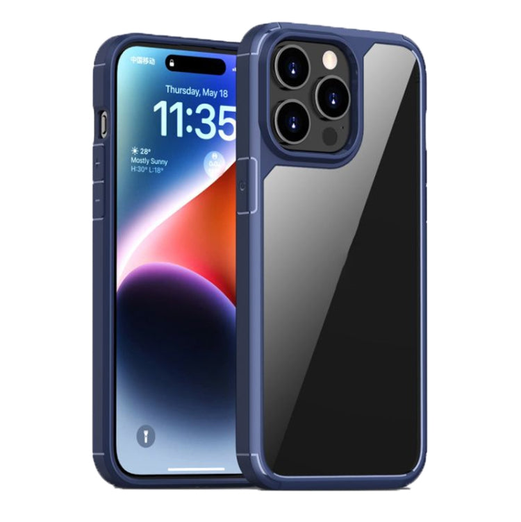 For iPhone 15 Pro iPAKY YJ Series Transparent PC+TPU Phone Case(Blue) - HoMEdemic™ 