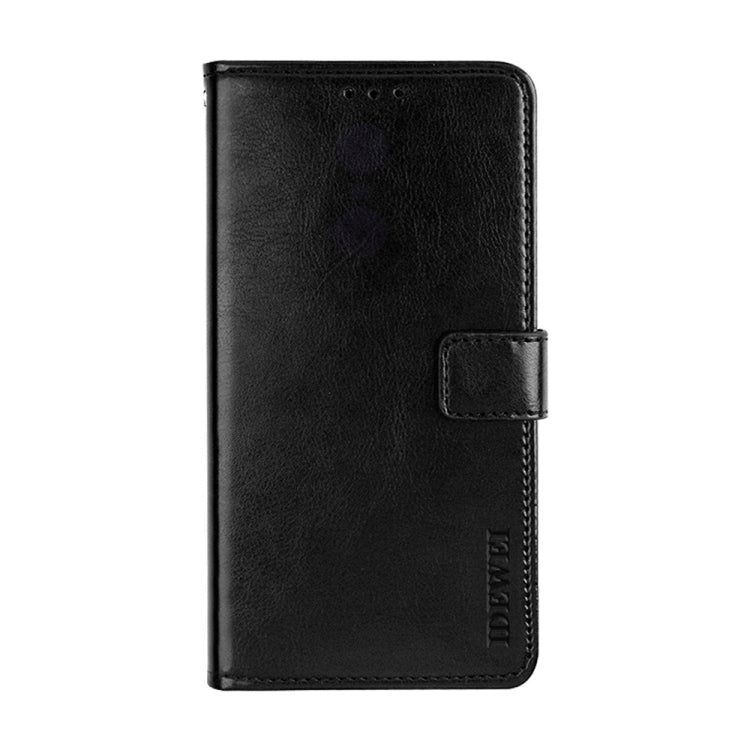 For iPhone 15 Pro idewei Crazy Horse Texture Leather Phone Case with Holder(Black) - HoMEdemic™ 
