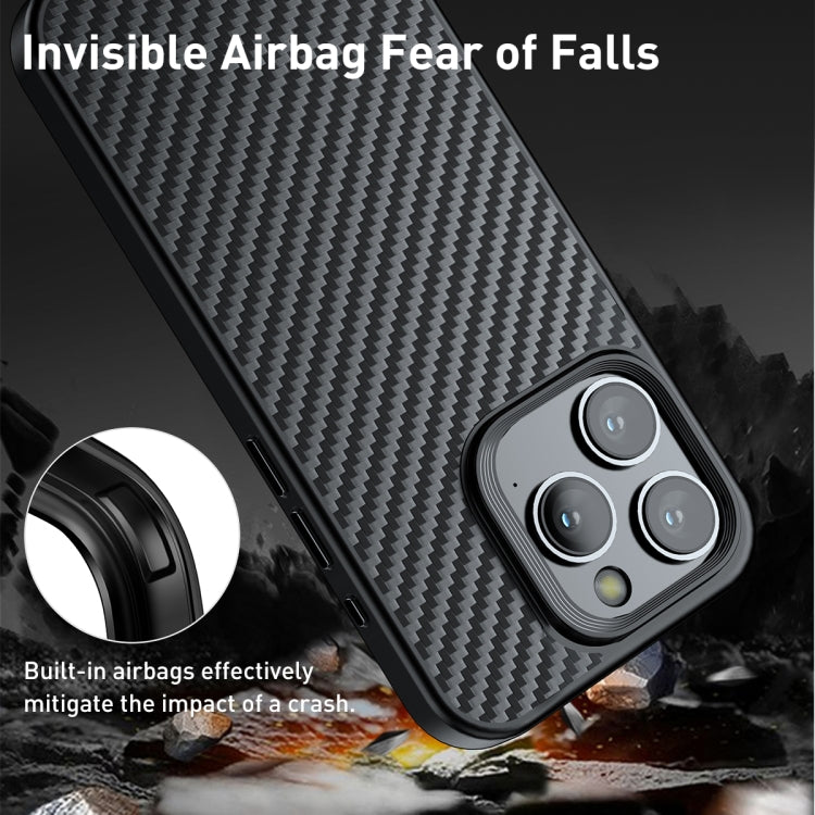 For iPhone 15 Pro wlons Magsafe Carbon Fiber Kevlar TPU Phone Case(Black) - HoMEdemic™ 