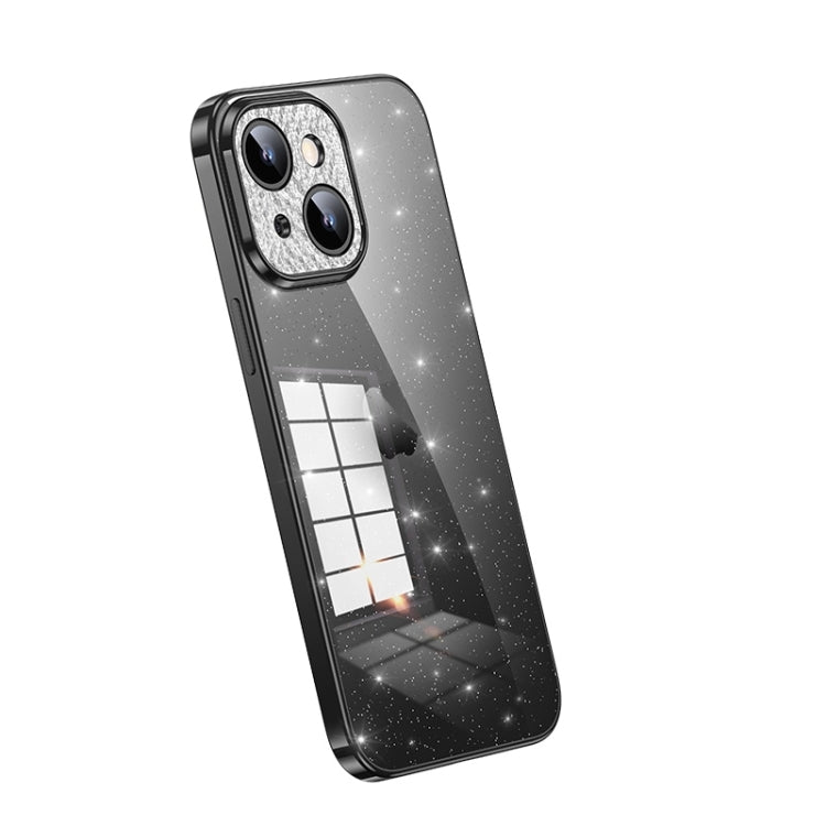 For iPhone 15 SULADA Electroplated Transparent Glittery TPU Phone Case(Black) - HoMEdemic™ 