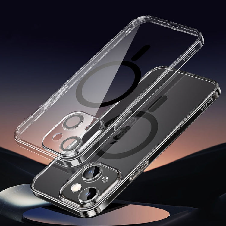 For iPhone 15 SULADA Jingpin Series MagSafe All-inclusive Lens Electroplated TPU Phone Case(Transparent Black) - HoMEdemic™ 