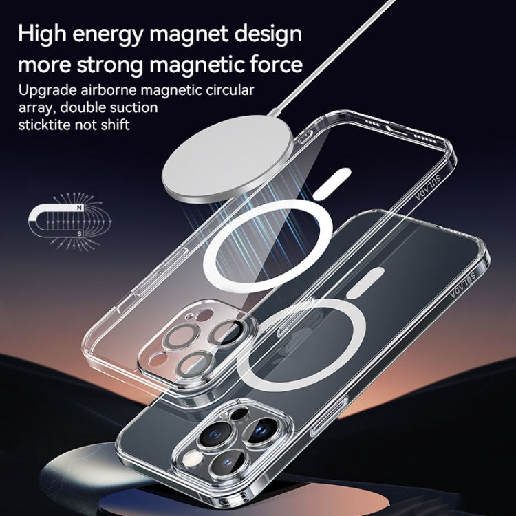 For iPhone 15 SULADA Jingpin Series MagSafe All-inclusive Lens Electroplated TPU Phone Case(Transparent Black) - HoMEdemic™ 