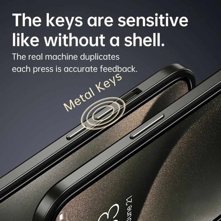For iPhone 15 SULADA Metal Frame + Nano Glass + TPU Phone Case(Black) - HoMEdemic™ 