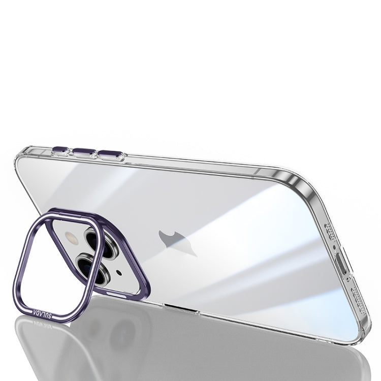 For iPhone 15 SULADA PC + Aluminum Alloy Lens Holder Phone Case(Dark Purple) - HoMEdemic™ 
