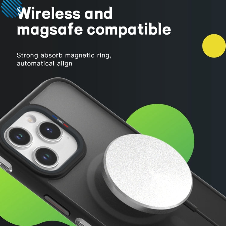 For iPhone 15 TGVIS Vigor Series Airbag MagSafe Magnetic Phone Case(Gradient Black) - HoMEdemic™ 