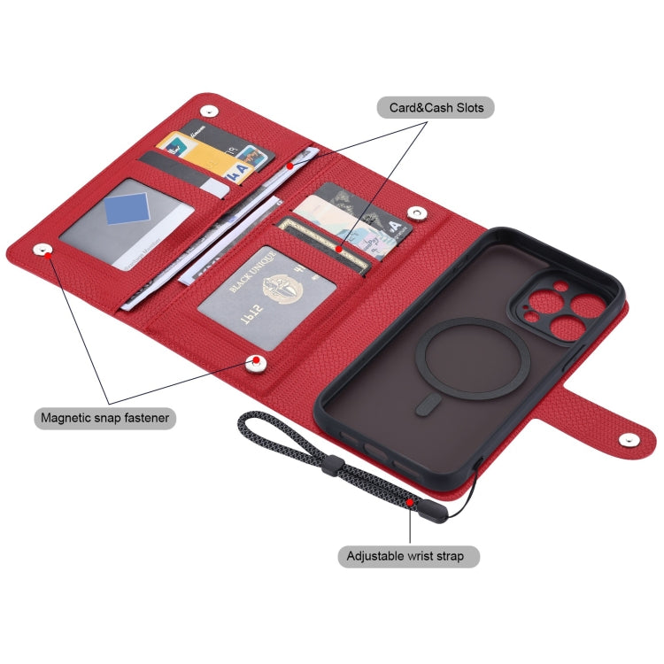 For iPhone 15 ViLi GHA Series Shockproof MagSafe RFID Leather Attraction Horizontal Flip Phone Case(Red) - HoMEdemic™ 