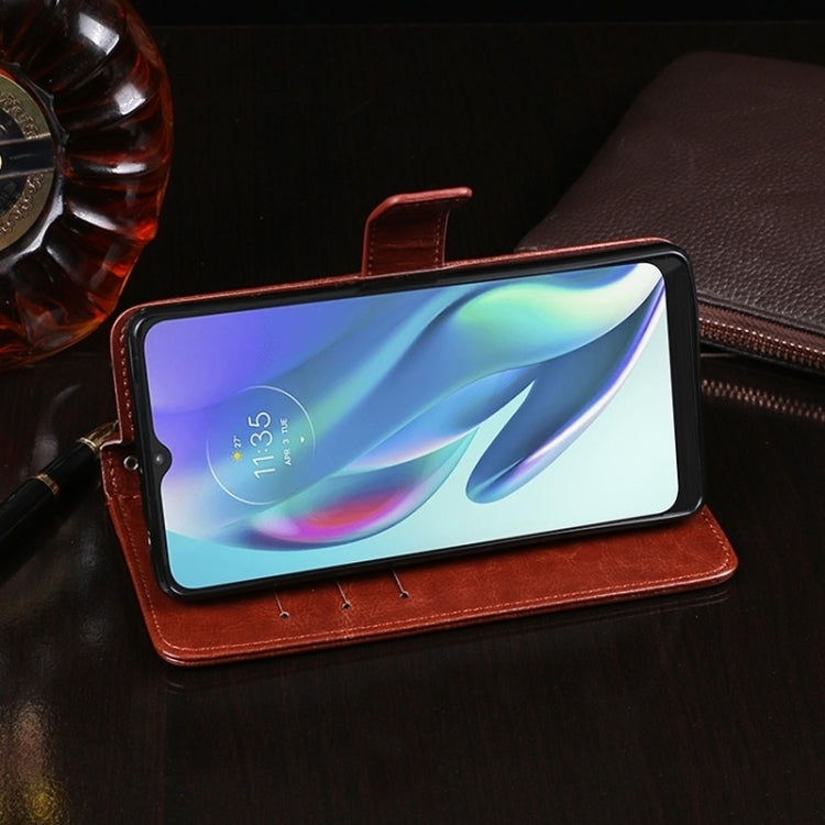 For iPhone 15 idewei Crazy Horse Texture Leather Phone Case with Holder(Blue) - HoMEdemic™ 