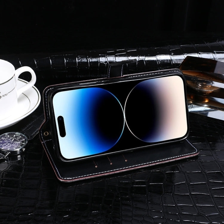 For iPhone 15 idewei Crocodile Texture Leather Phone Case(Black) - HoMEdemic™ 