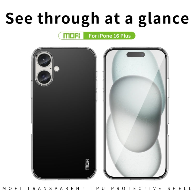 For iPhone 16 Plus MOFI Ming Series Ultra-thin TPU Phone Case(Transparent) - HoMEdemic™ 