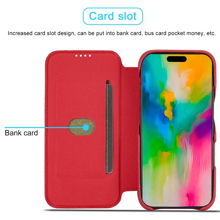 For iPhone 16 Pro LC.IMEEKE Hon Ancient Series Flip Leather Phone Case(Red) - HoMEdemic™ 