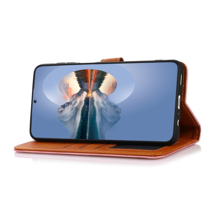 For iPhone 16 Pro Max KHAZNEH Dual-color Cowhide Texture Flip Leather Phone Case(Brown) - HoMEdemic™ 