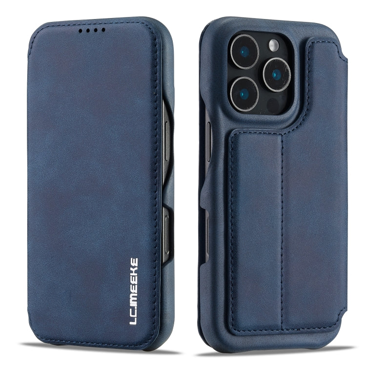 For iPhone 16 Pro Max LC.IMEEKE Hon Ancient Series Flip Leather Phone Case(Blue) - HoMEdemic™ 