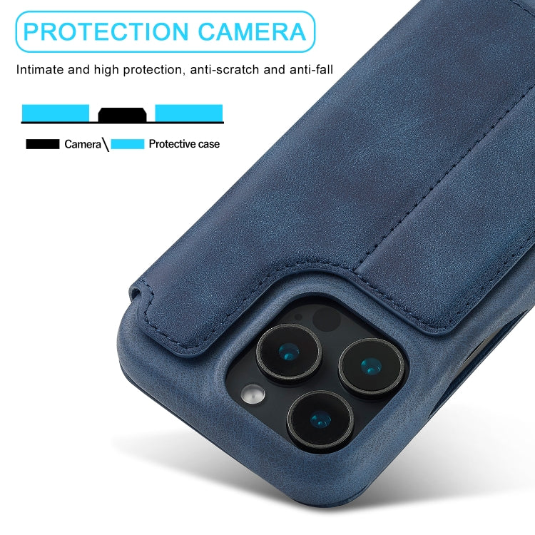 For iPhone 16 Pro Max LC.IMEEKE Hon Ancient Series Flip Leather Phone Case(Blue) - HoMEdemic™ 