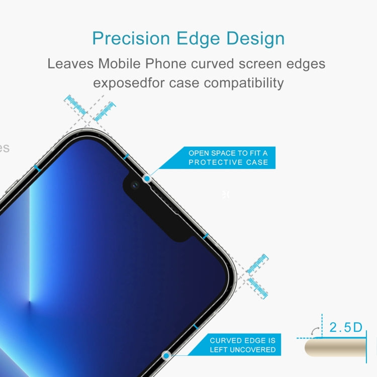 For iPhone 16e / 13 / 13 Pro 0.26mm 9H 2.5D High Aluminum Tempered Glass Film - HoMEdemic™ 