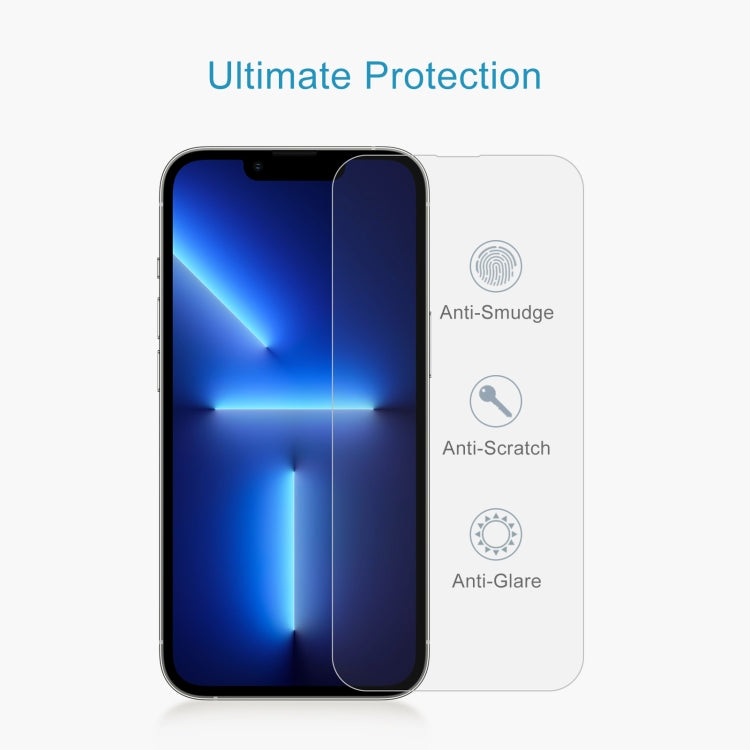 For iPhone 16e / 13 / 13 Pro 0.26mm 9H 2.5D High Aluminum Tempered Glass Film - HoMEdemic™ 