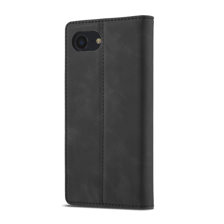 For iPhone 16e LC.IMEEKE Strong Magnetism Microfiber Leather Phone Case(Black) - HoMEdemic™ 