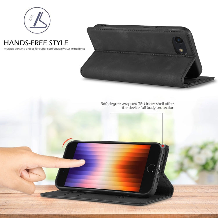 For iPhone 16e LC.IMEEKE Strong Magnetism Microfiber Leather Phone Case(Black) - HoMEdemic™ 