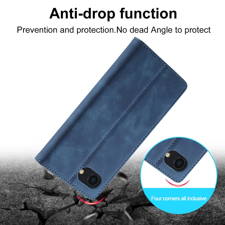 For iPhone 16e LC.IMEEKE Strong Magnetism Microfiber Leather Phone Case(Blue) - HoMEdemic™ 