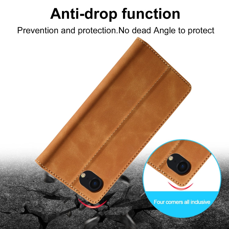 For iPhone 16e LC.IMEEKE Strong Magnetism Microfiber Leather Phone Case(Brown) - HoMEdemic™ 