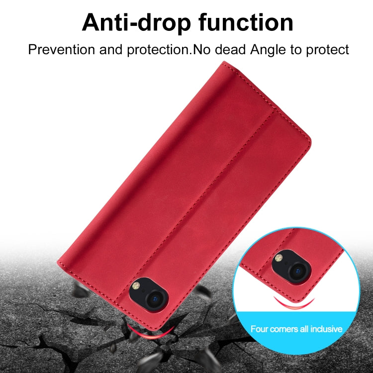 For iPhone 16e LC.IMEEKE Strong Magnetism Microfiber Leather Phone Case(Red) - HoMEdemic™ 