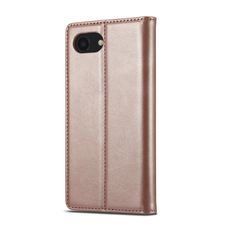 For iPhone 16e LC.IMEEKE Strong Magnetism Microfiber Leather Phone Case(Rose Gold) - HoMEdemic™ 
