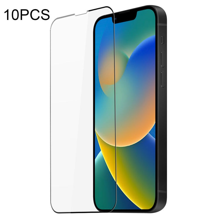 For iPhone 17e / 16e / 14 / 13 / 13 Pro 10pcs DUX DUCIS 0.33mm 9H Medium Alumina Tempered Glass Film(Black) - HoMEdemic™ 