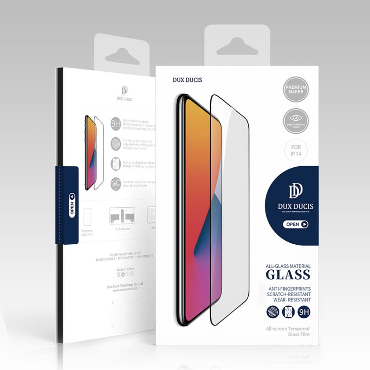 For iPhone 17e / 16e / 14 / 13 / 13 Pro 10pcs DUX DUCIS 0.33mm 9H Medium Alumina Tempered Glass Film(Black) - HoMEdemic™ 