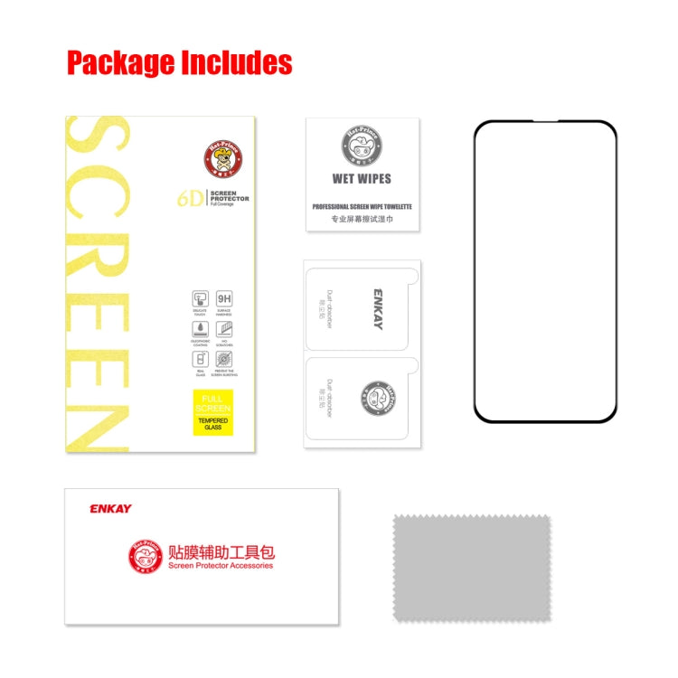 For iPhone 17e / 16e / 14 / 13 / 13 Pro ENKAY 6D Full Glue Tempered Glass Full Film - HoMEdemic™ 
