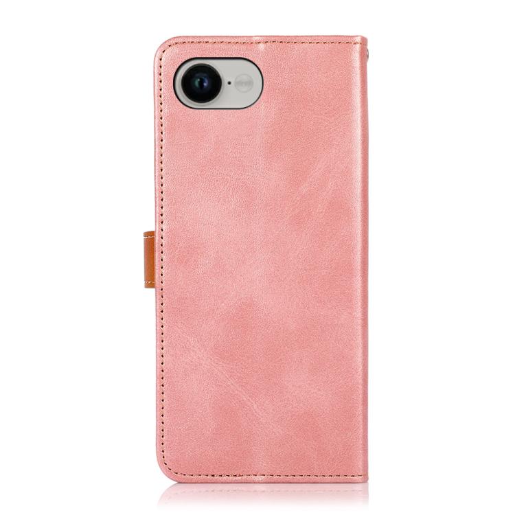 For iPhone 17e / 16e KHAZNEH Dual-color Cowhide Texture Flip Leather Phone Case(Rose Gold) - HoMEdemic™ 
