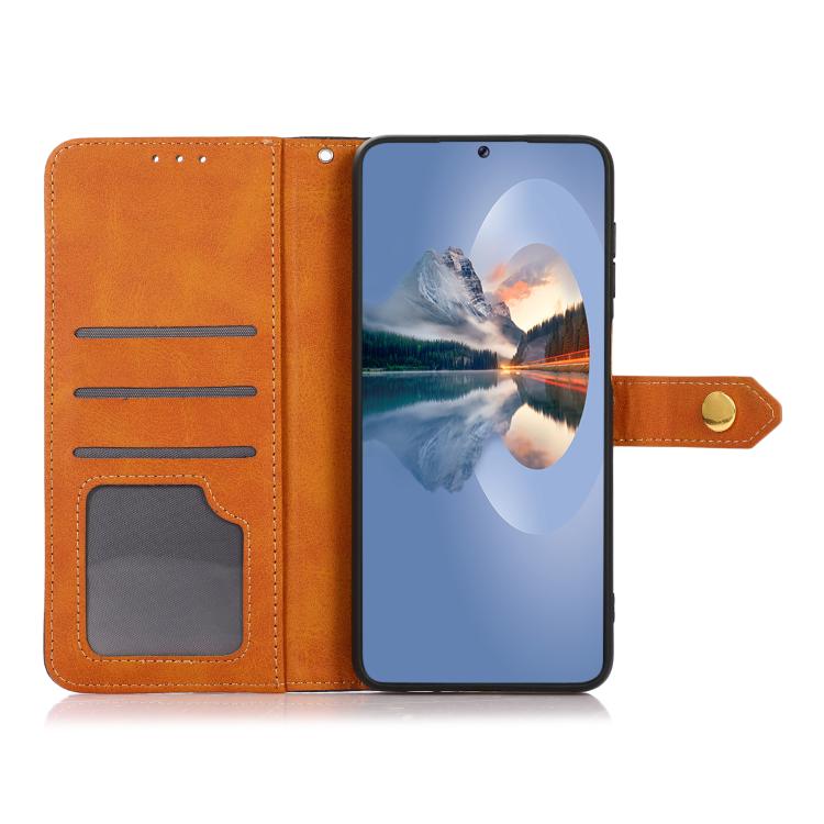 For iPhone 17e / 16e KHAZNEH Dual-color Cowhide Texture Flip Leather Phone Case(Rose Gold) - HoMEdemic™ 