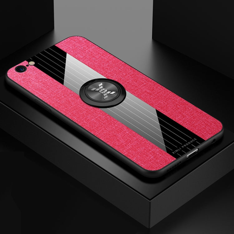 For iPhone 6 / 6s XINLI Stitching Cloth Texture Shockproof TPU Protective Case with Ring Holder(Red) - HoMEdemic™ 