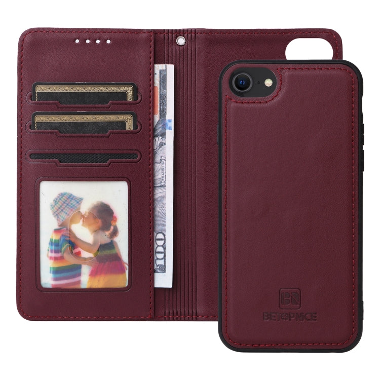 For iPhone 6 / 7 / 8 BETOPNICE BN-005 2 in 1 Detachable Imitate Genuine Leather Phone Case(Wine Red) - HoMEdemic™ 