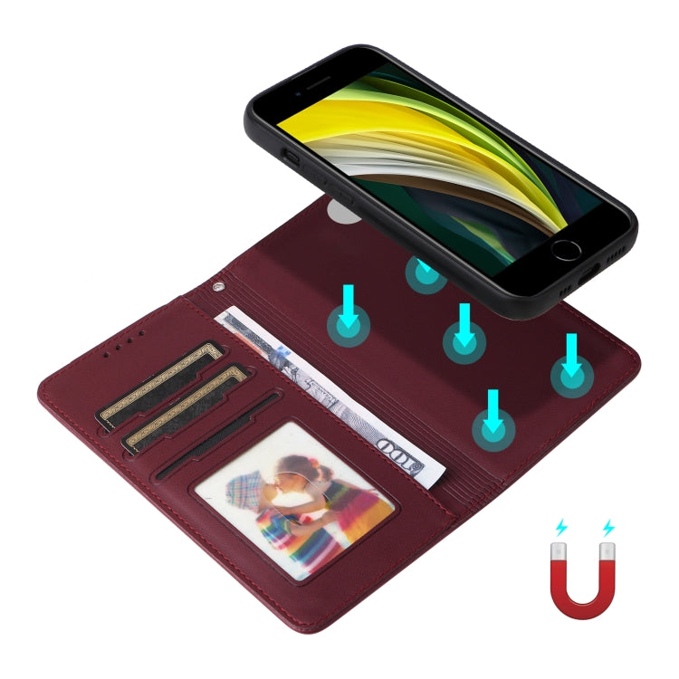 For iPhone 6 / 7 / 8 BETOPNICE BN-005 2 in 1 Detachable Imitate Genuine Leather Phone Case(Wine Red) - HoMEdemic™ 