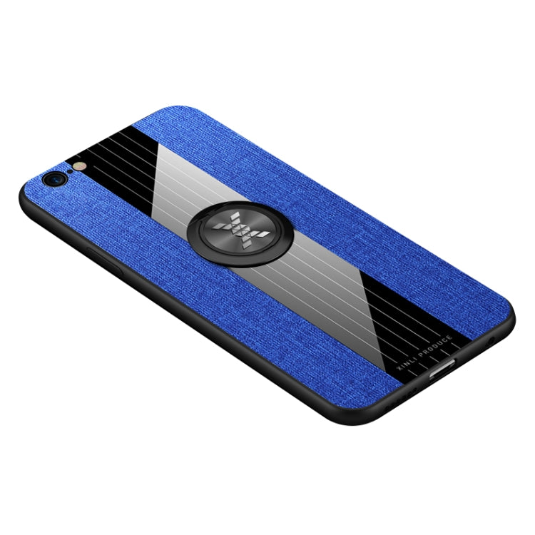 For iPhone 6 Plus / 6s Plus XINLI Stitching Cloth Texture Shockproof TPU Protective Case with Ring Holder(Blue) - HoMEdemic™ 