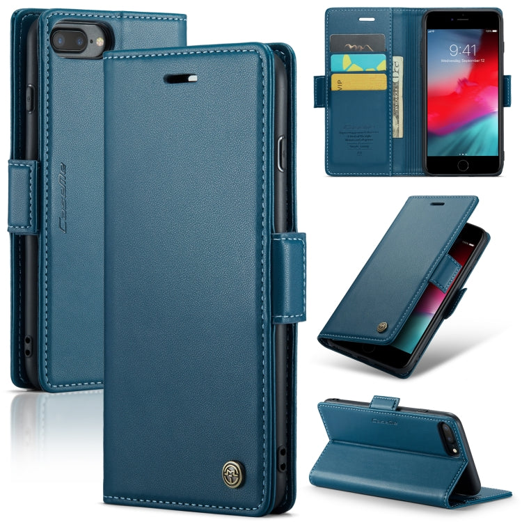 For iPhone 6 Plus/7 Plus/8 Plus CaseMe 023 Butterfly Buckle Litchi Texture RFID Anti-theft Leather Phone Case(Blue) - HoMEdemic™ 