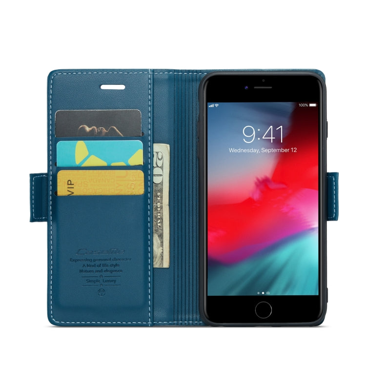 For iPhone 6 Plus/7 Plus/8 Plus CaseMe 023 Butterfly Buckle Litchi Texture RFID Anti-theft Leather Phone Case(Blue) - HoMEdemic™ 