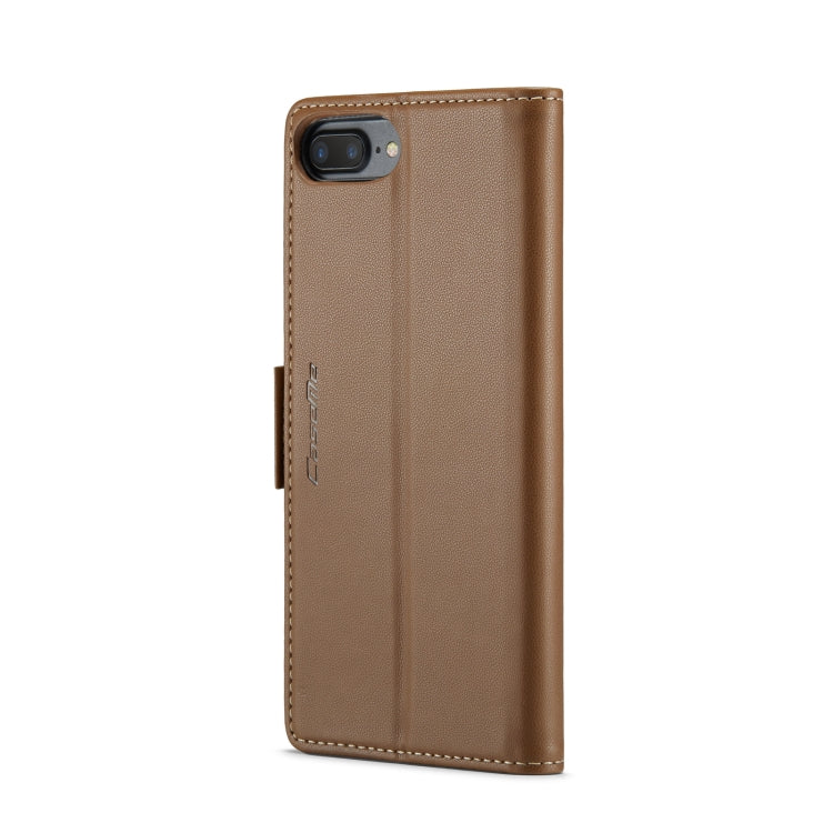 For iPhone 6 Plus/7 Plus/8 Plus CaseMe 023 Butterfly Buckle Litchi Texture RFID Anti-theft Leather Phone Case(Brown) - HoMEdemic™ 