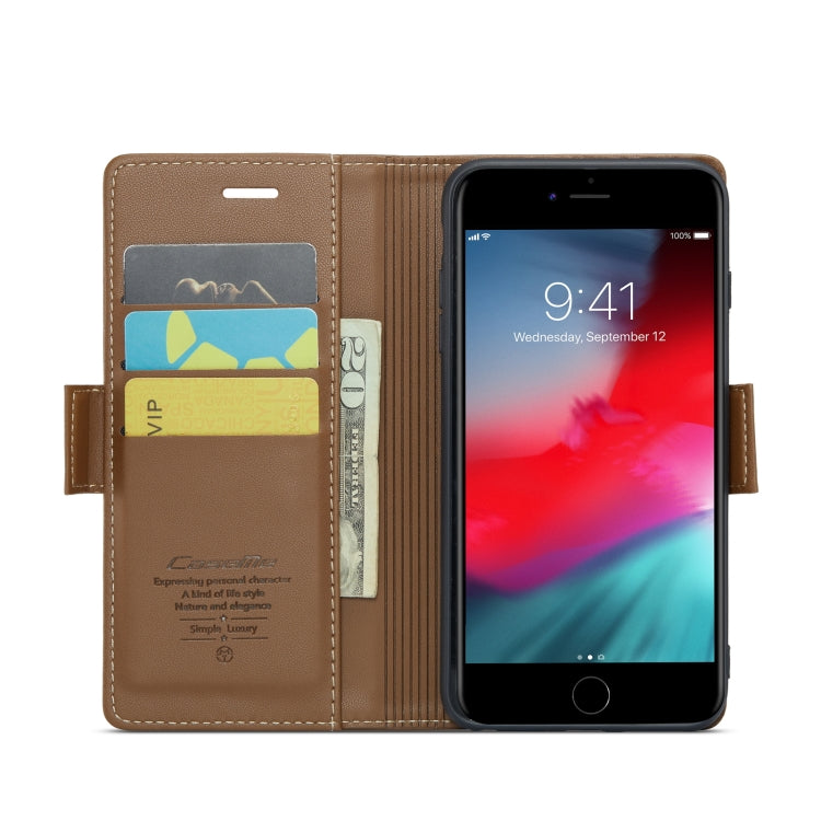For iPhone 6 Plus/7 Plus/8 Plus CaseMe 023 Butterfly Buckle Litchi Texture RFID Anti-theft Leather Phone Case(Brown) - HoMEdemic™ 