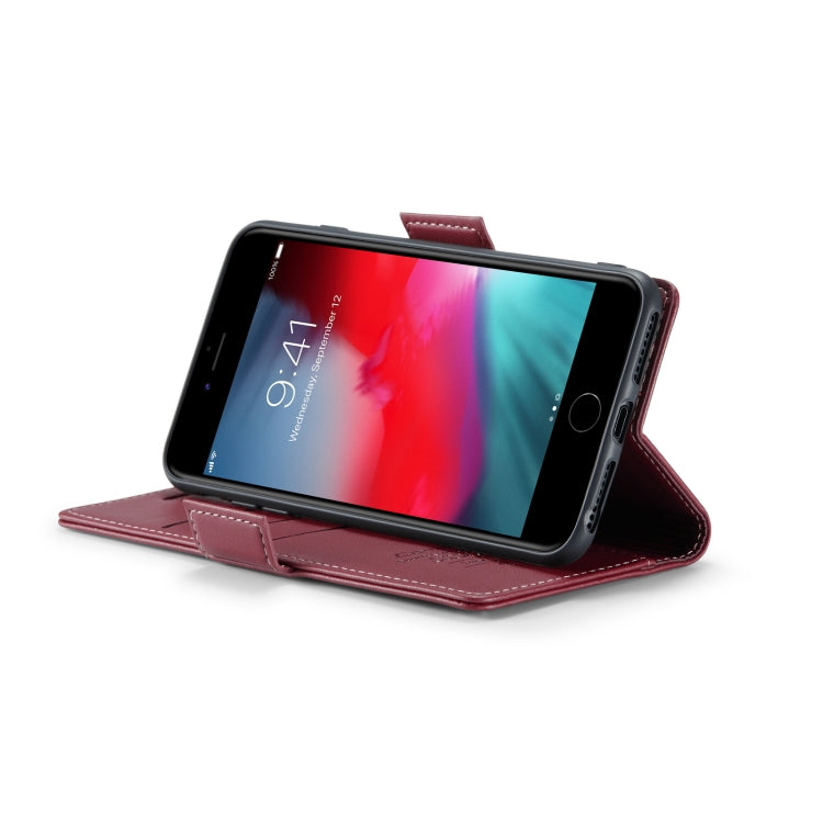 For iPhone 6 Plus/7 Plus/8 Plus CaseMe 023 Butterfly Buckle Litchi Texture RFID Anti-theft Leather Phone Case(Wine Red) - HoMEdemic™ 