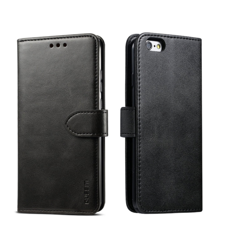 For iPhone 6 Plus GUSSIM Magnetic Horizontal Flip Leather Case with Holder & Card Slots & & Wallet(Black) - HoMEdemic™ 