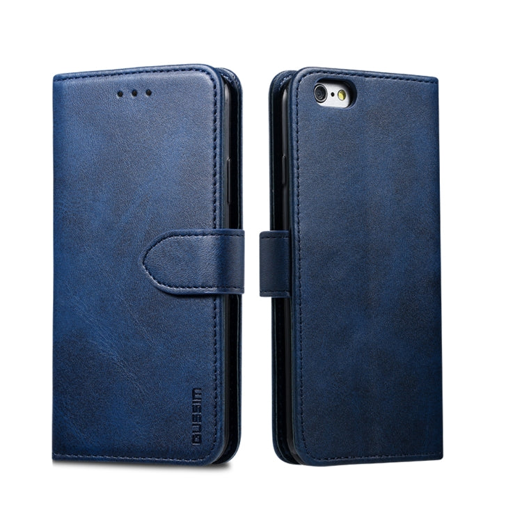 For iPhone 6 Plus GUSSIM Magnetic Horizontal Flip Leather Case with Holder & Card Slots & & Wallet(Blue) - HoMEdemic™ 