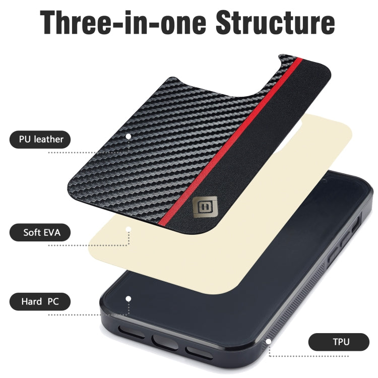 For iPhone 7 / 8 / SE 2020 2022 LC.IMEEKE 3 in 1 Carbon Fiber Texture Shockproof Phone Case(Black) - HoMEdemic™ 